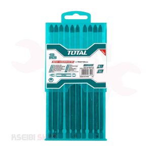 طقم سن مفك صليبة PH2 طول 150 مم 10 قطع TOTAL موديل TACIM16PH263